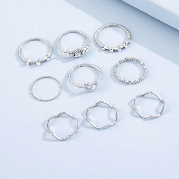 9pcs Rhinestone Ring - Picture 2 of 5